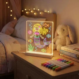 DIY Acrylic LED Glow Board (6x6inch) with 7 Magic Pens